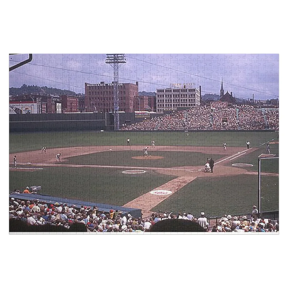 

Crosley Field, Redland Field, Cinncinnati Baseball Stadium, old ballparks, old stadiums, outfield bleachers, baseb Jigsaw Puzzle