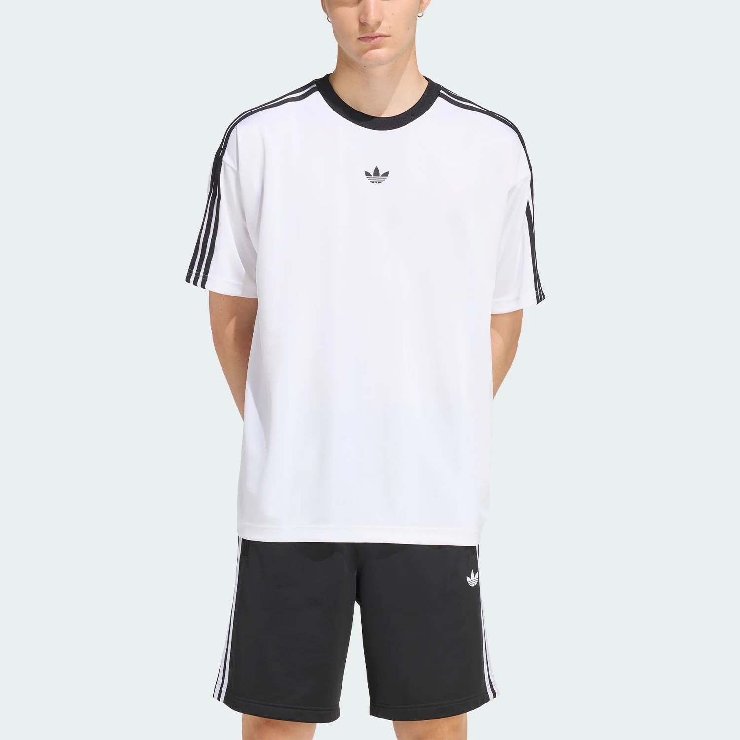 Adidas genuine clover men's round neck retro loose short sleeved T-shirt KD5829