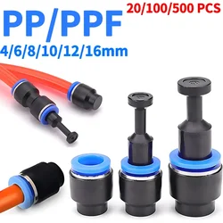 20/100/500/1000 PCS PP PPF Nylon Pneumatic Blanking Plug Hose Tube Push Fit Connector Air Line 4mm 6mm 8mm 10mm 12mm 16mm