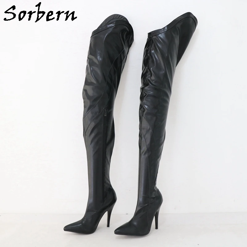 

Sorbern 80Cm Crotch Women Boots 90Cm Outside Shaft Length High Heel Stilettos Pointed Toe Streched Fetish Boot Long