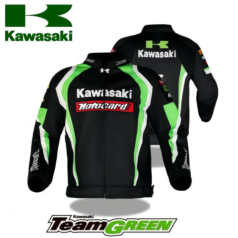 

New Kawasaki Motorcycle Off road Racing Jacket Four Seasons Riding Suit Anti-fall Windproof Jacket summer Team jersey