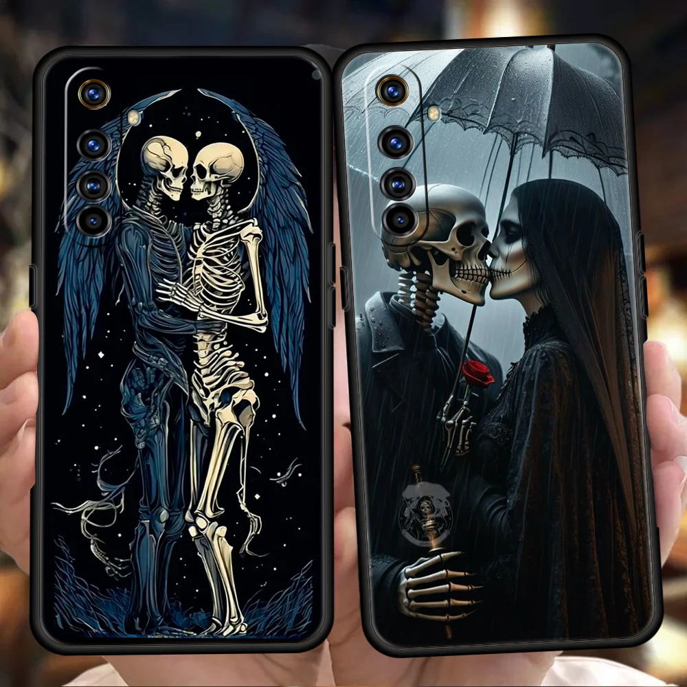 Love Skeleton Skull Silicone For Realme 10 11 8i 9i 9 Pro Plus GT2 C3 6 7 8 Pro C21 C11 C25 C35 Pro 5G Shockproof Phone Case Bag