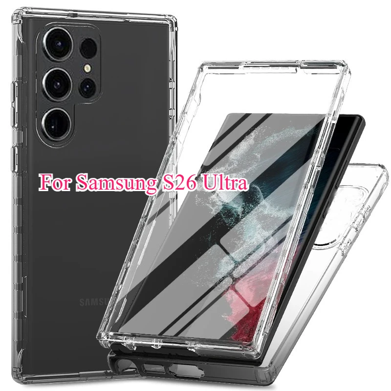 Funda Protectora Transparente de Cuerpo Completo 360° para Samsung S26 Ultra, Resistente a Impactos, Doble Cara, Protector de Pantalla