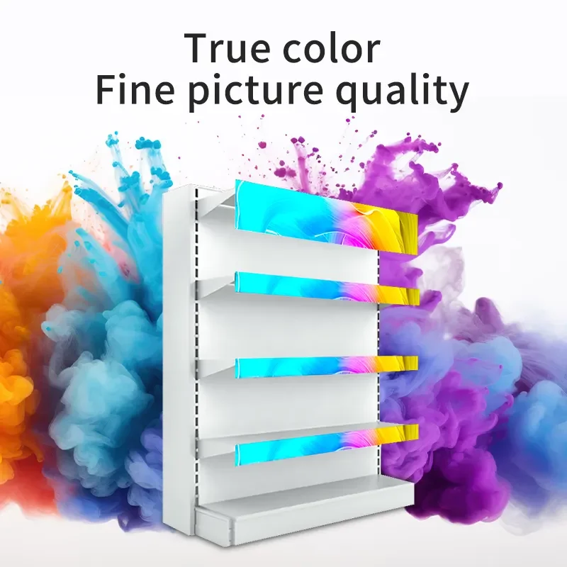 Custom Size P1.53 Indoor HD Full Color LED Panel Shelf Screen Supermarket Advertising Display For Indoor Led