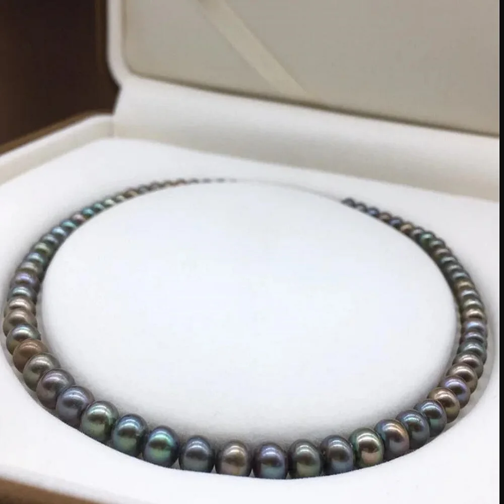 Natural Pearl Necklace AAAA10-11mm Natural Tahiti Necklace 925s16/18/22/24/35 inch