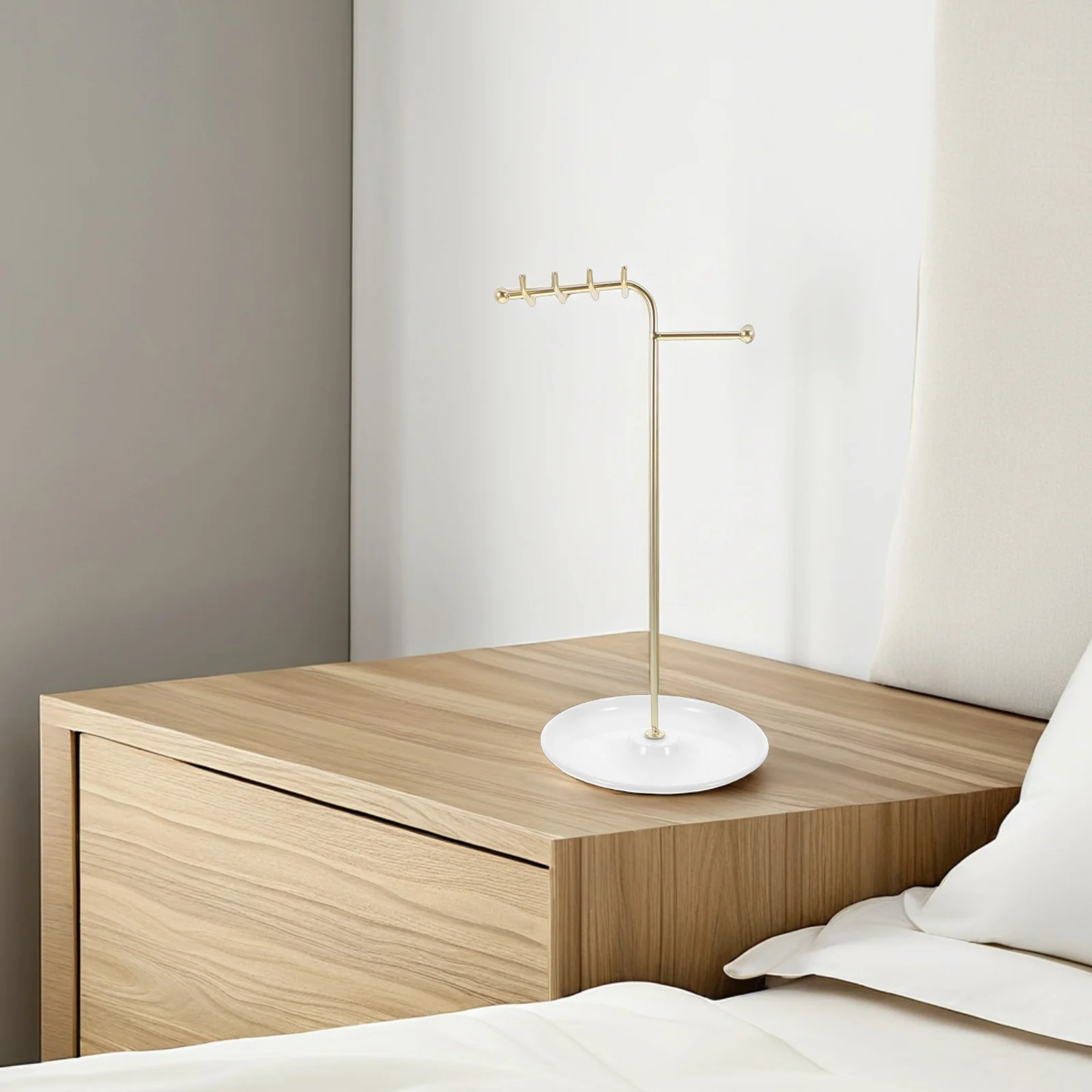 

Т-образный держатель для ожерелья, подставка для ювелирных изделий, металлический поднос, прочный минималистичный компактный органайзер для серег, ожерелий, кольца