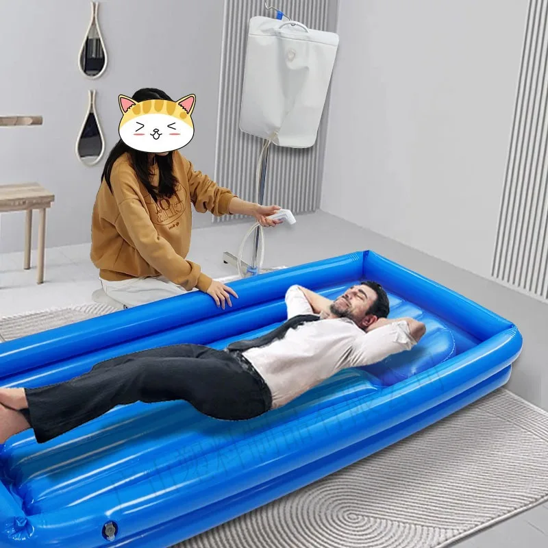 

Elderly Care Inflatable Bathtub with Soft Air Pillow Shower Assistive Bedridden Patients Bath Basin PVC Wash Bath Tub