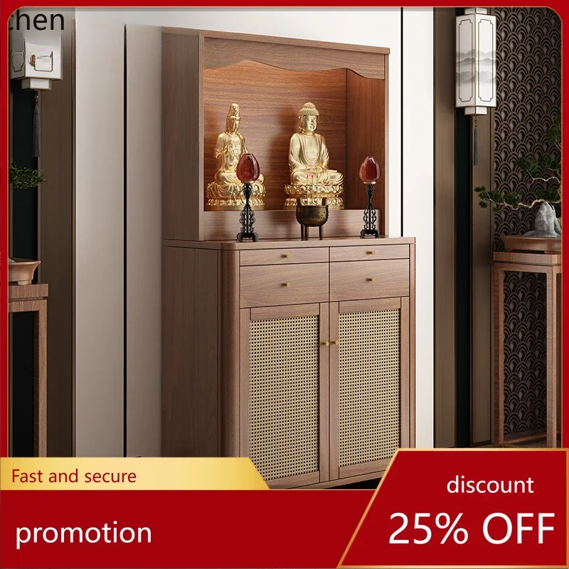 HT medieval solid wood cabinet living room God of Wealth offering table incense table offering table