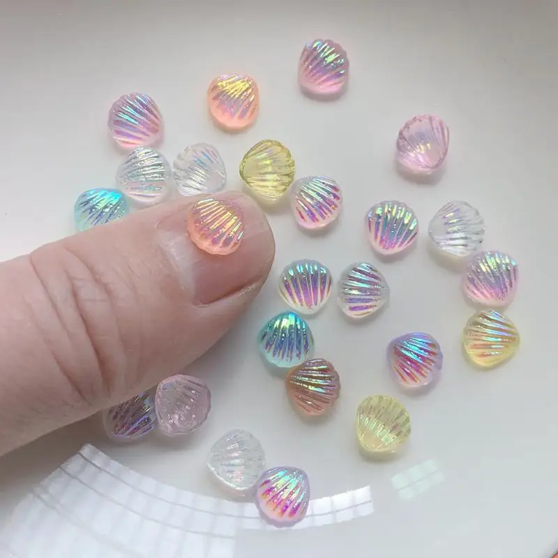 50pcs mixed color AB shell nail Rhinestone Earrings accessories DIY decorative flat back crystal rhinestone