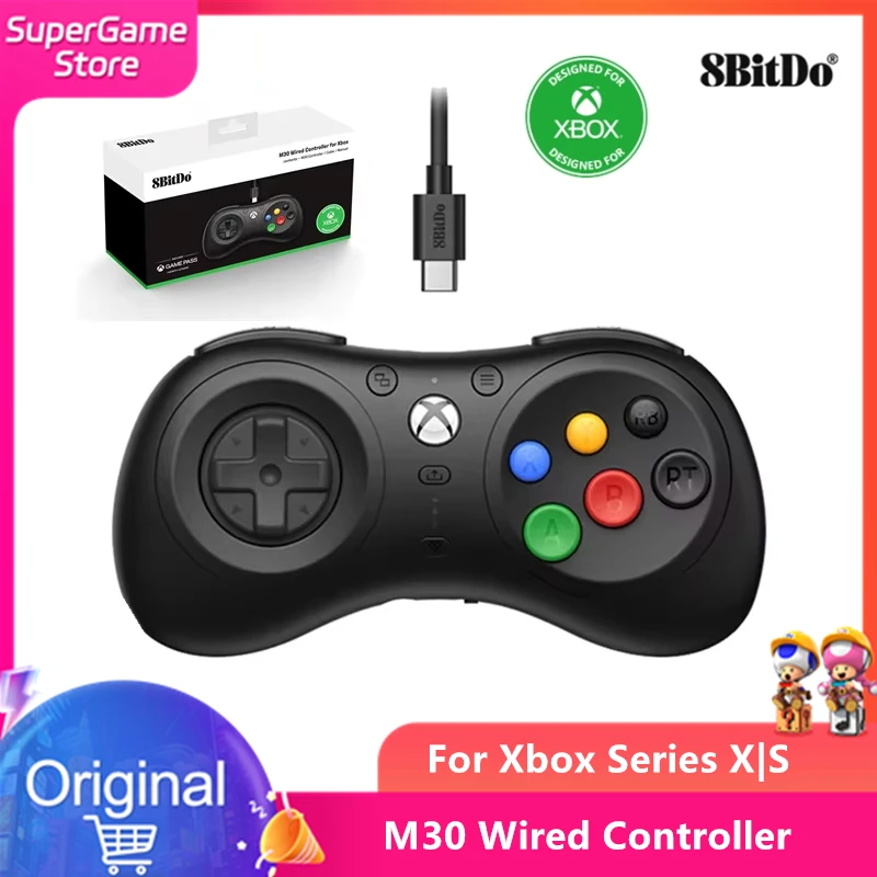 8BitDo M30 Gamepad Wired Controller for Xbox Series X|S, Xbox One, and Windows with 6-Button Layout - Officially Licensed