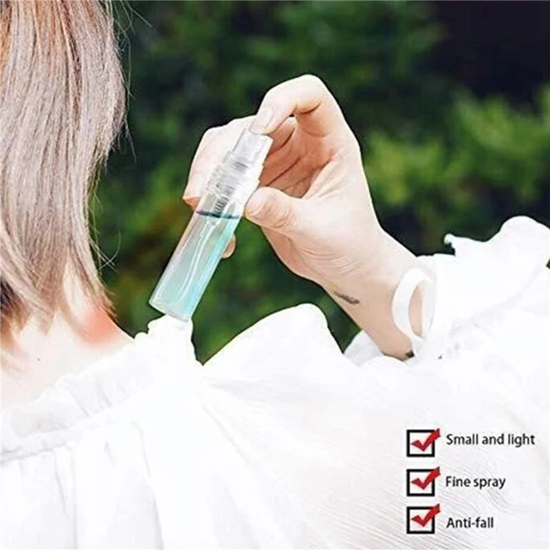 A38T-480Pcs Transparent Empty Spray Bottles 3Ml Plastic Mini Refillable Container Empty Cosmetic Containers