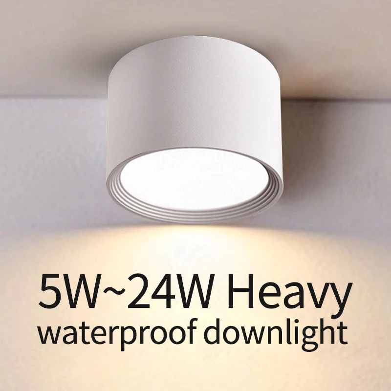 

Waterproof downlight outdoor LED spotlight ip65 bathroom toilet balcony ceiling light high brightness 5W/8W/15W/18W/24W