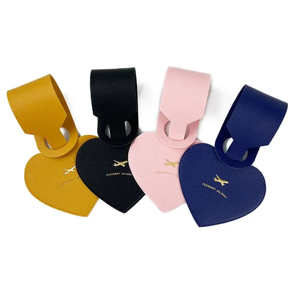 Airplane Suitcase Tag Love Shape PU Luggage Tag Boarding Pass Travel Accessories Baggage Name Tags Address Label