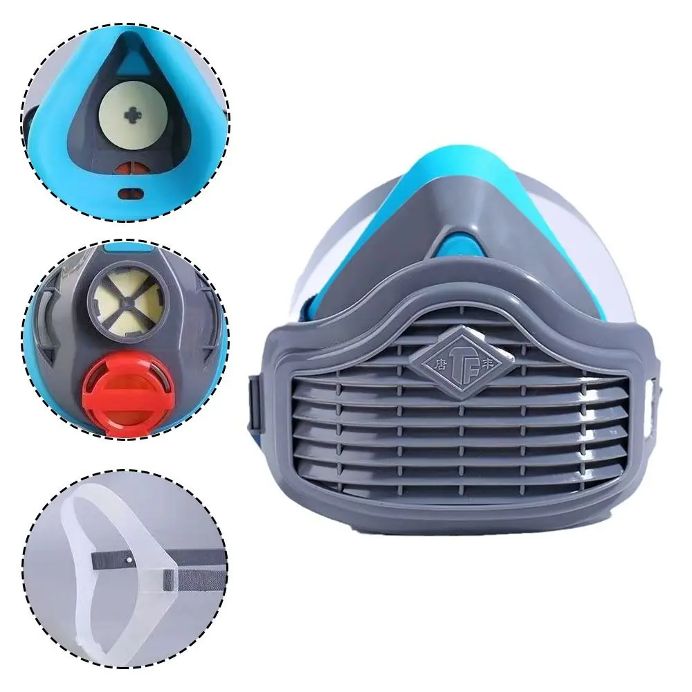 Silicone Dustproof Half Mask Replaceable Filter Cotton Cleanable Respirator Reusable Dust Face Mask