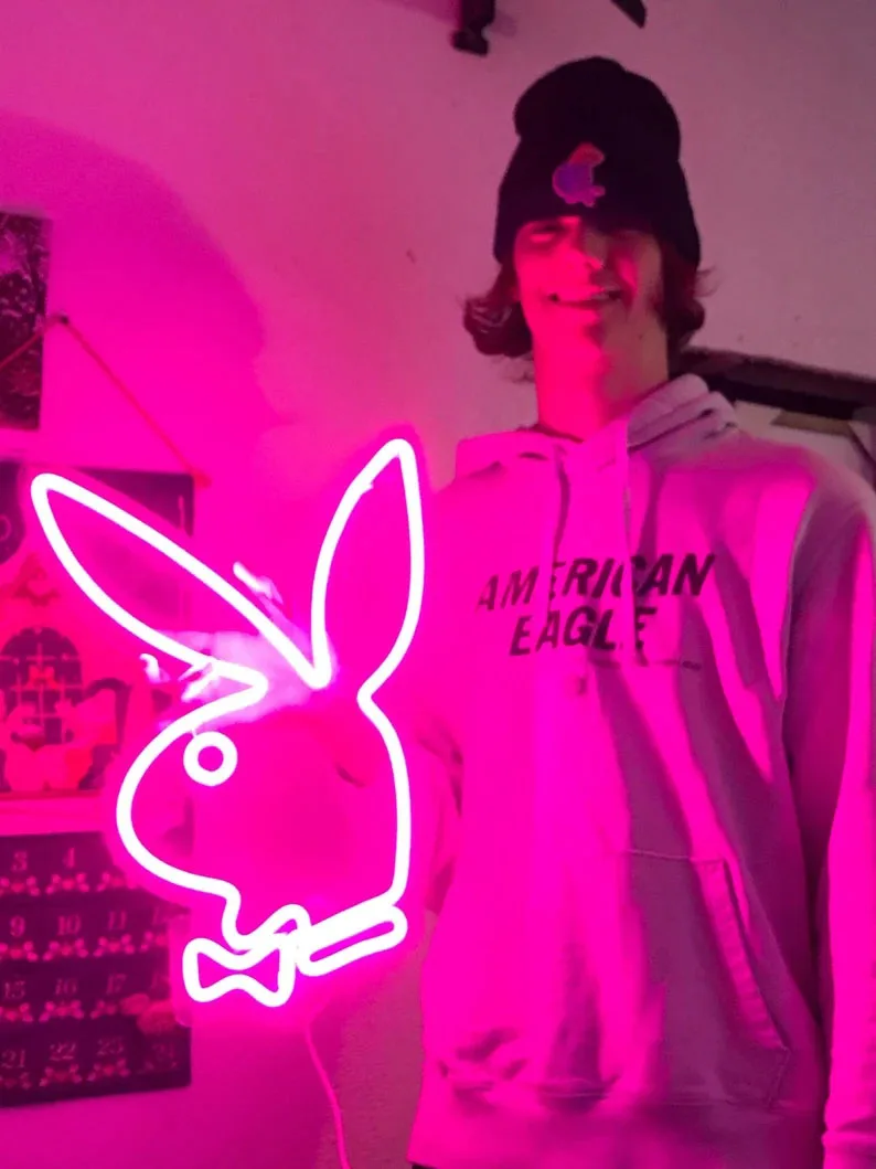 35/40cm Playboy Bunny LED Neon Sign Light Wall Bar Living Room Decor Neon Lamp Design Neon Light Gift For Friend 6 Colors