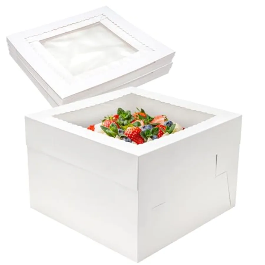 

Коробки для тортов 1x1x8 дюймов, белые коробки для тортов с окном, Cajas Para Pasteles для свадеб, дней рождения, вечеринок