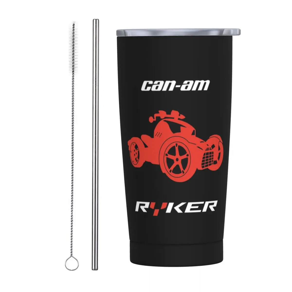 Can I Am Ryker Off-Road Brp Atv Graphic Stainless Steel Tumbler Vacuum Insulated Mugs Thermal Cold Bottle Straws With Lid 20oz