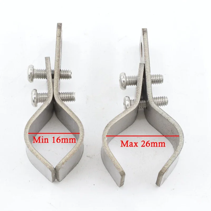 20Pcs 2~ SS304 Stainless Steel Pipe Clamp Wave Sunshade Nets Accessories Sun Shade Net Install Kit Fixed Adjustable Pipe Clamps