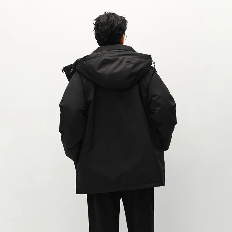 Semir Down Jacket Men Mid-Length Hooded Sport Colorblock 2025 Winter Man Clothes Warm Outerwear Windproof Warm Colorblock Design