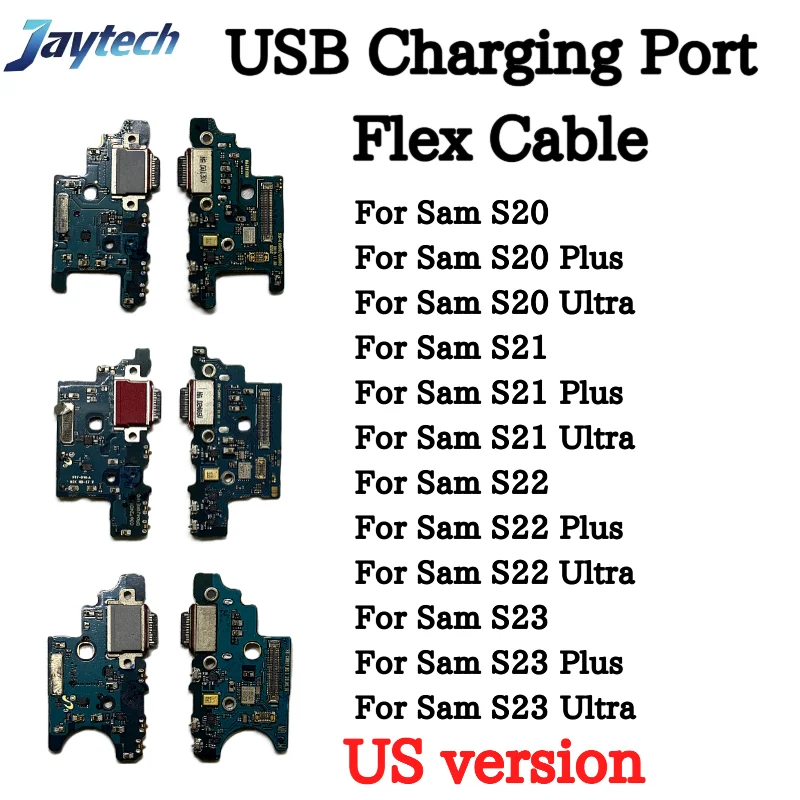 1 قطعة النسخة الأمريكية لسامسونج S23 S22 S21 S20 زائد الترا USB شحن ميناء مجلس موصل هيكلي الكابلات المرنة