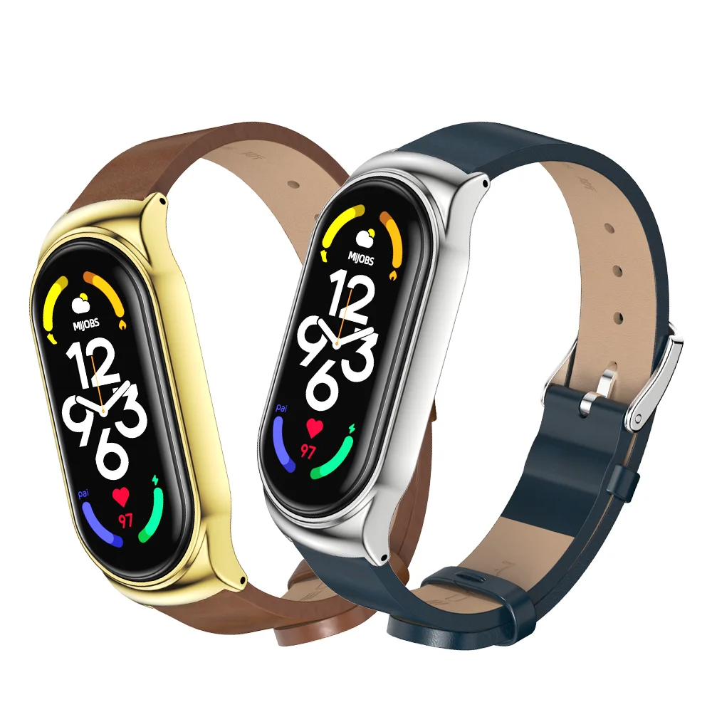 Strap für Xiaomi Mi Band 7 6 5 4 3 Armband für Mi Band 5 PU Leder Handgelenk Mi Band 6 Strap Armbänder Pulseira Smart Zubehör