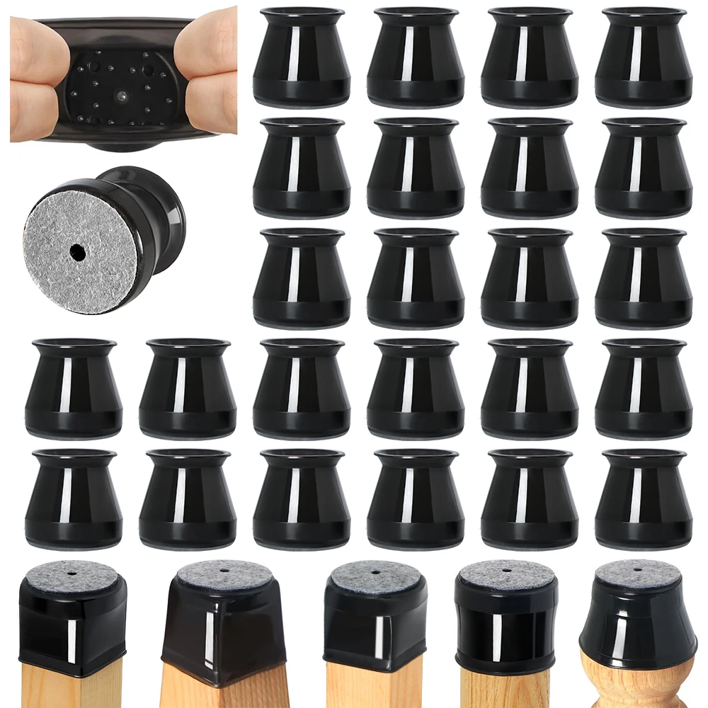 36/Pcs Silicone Chair Leg Floor Protectors with Non-slip Felt, Furniture Cups for Hardwood Floors, Protect Floors from Scratches
