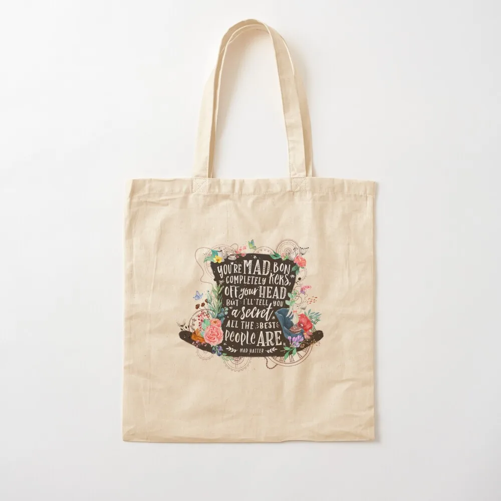 

Mad Hatter Tote Bag Canvas bag for women sacs de shopping tote bag men's Customizable tote