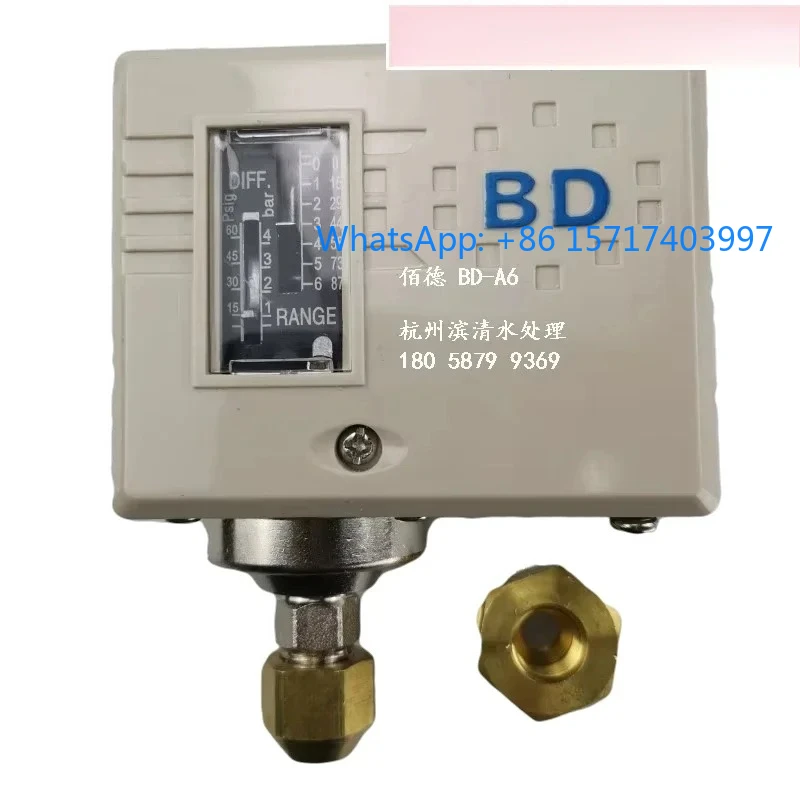 BD-A6 pressure switch range -0.7-6bar pressure difference controller low pressure switch for pure water machine