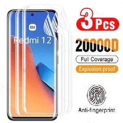 3PCS Hydrogel Film For Xiaomi Redmi 12 5G Screen Protector On Redmi Note 11 10 Pro 12S 11S 10S 12 Pro Plus Phone Protective Film