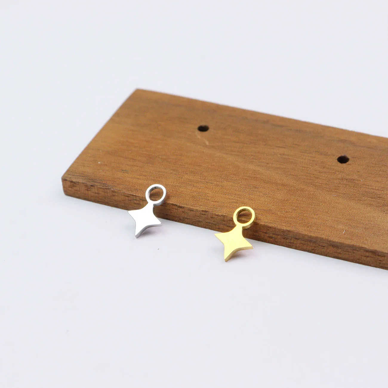 10pcs Stainless Steel Mirror Polish Jewelry Big Hole Mini Star Charms Pendant DIY Handcraft PVD Plated Waterproof Antiallergic