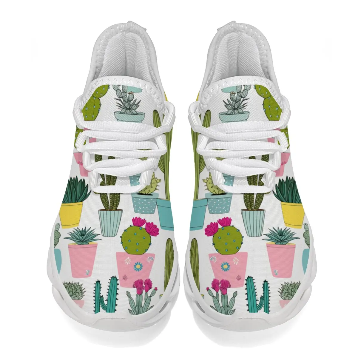 Zapatos para niños, zapatos deportivos informales con planta en maceta de Cactus, zapatos transpirables para correr, Tenis para mujer, zapatillas deportivas blancas para caminar para hombre