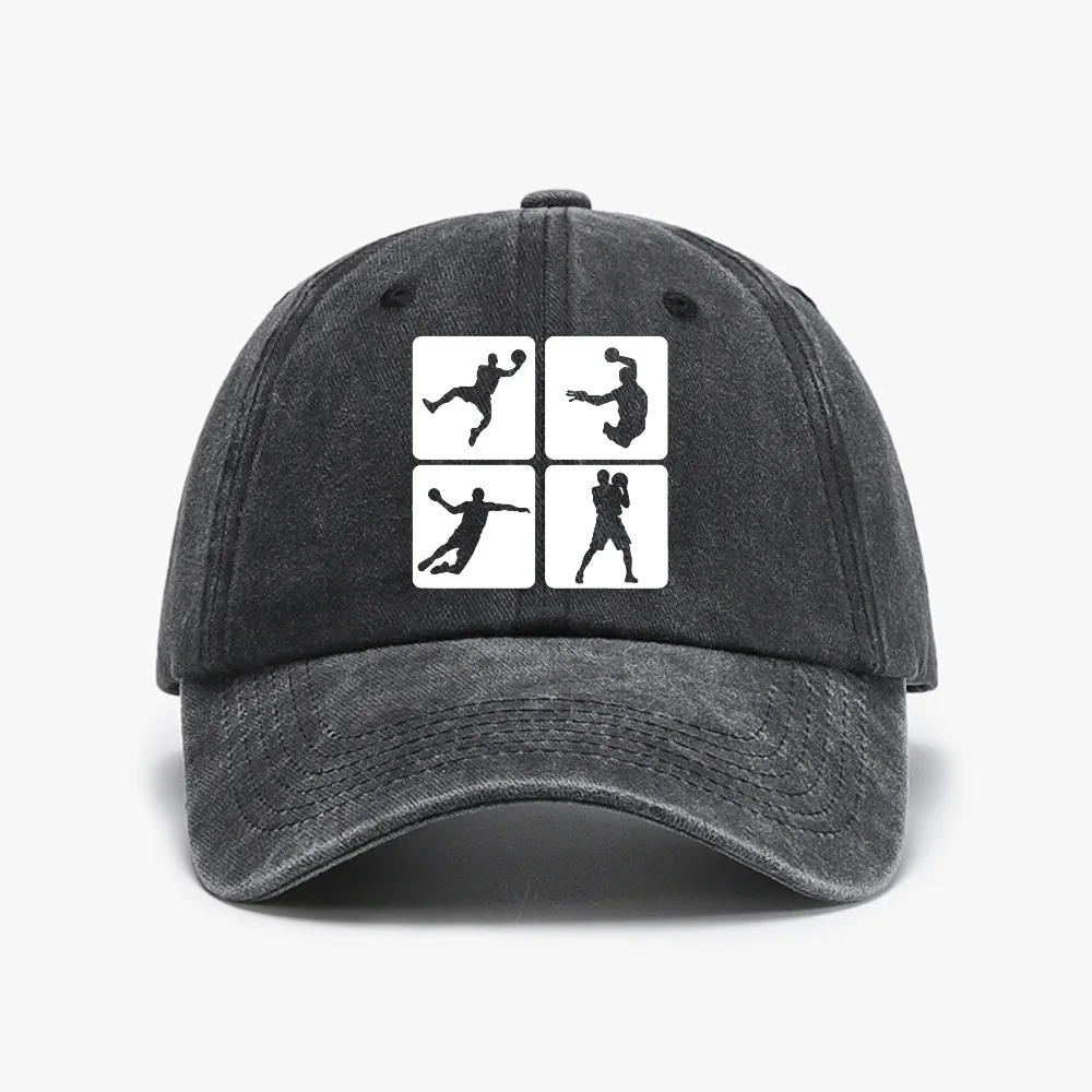

New Handball Print Washed denim Baseball Cap Summer Man women hip hop cap Handball movement adjustable snapback hat gorras