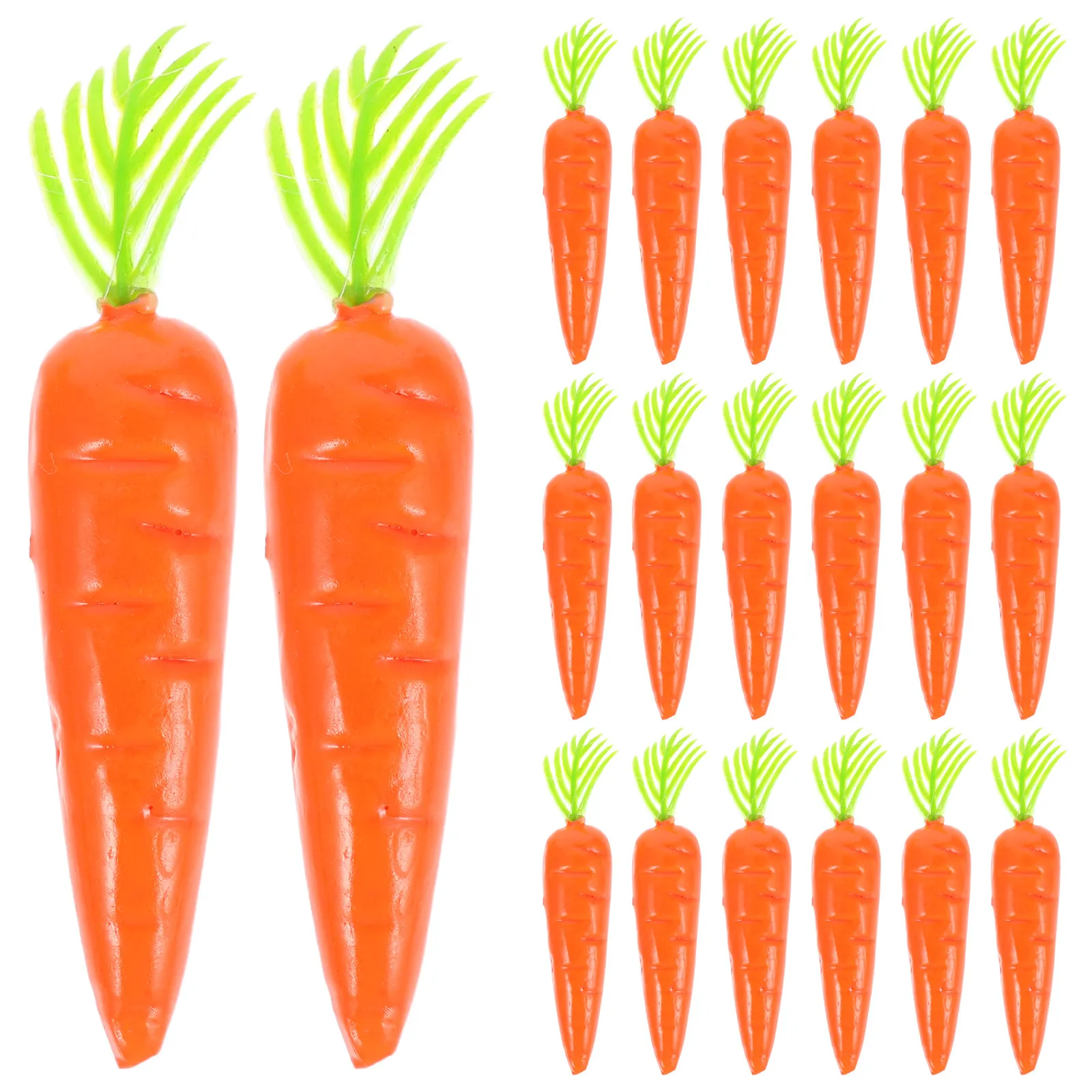 25Pcs Miniature Carrots Artificial Vegetable Accessories Realistic Foam Simulation for Dollhouse Kitchen Micro Landscape Scene