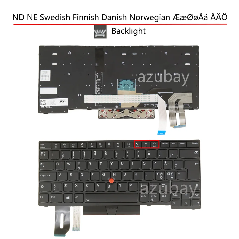Backlit Nordic Keyboard for Lenovo ThinkPad T14 Gen 1/2