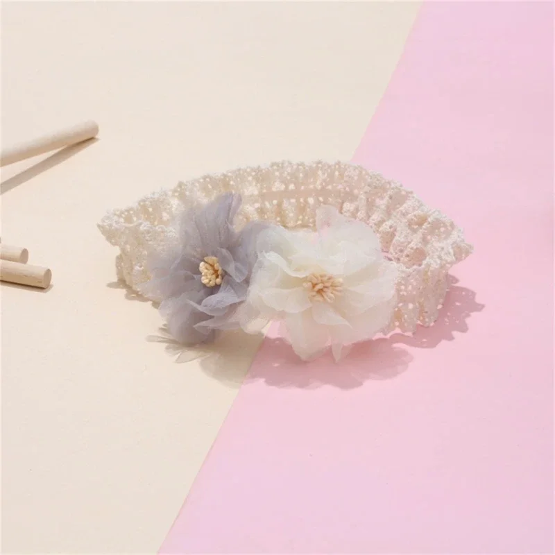 Baby Girls Lace Flower Headband Princess Hairband Photography Props Elastic Infant Hair Accessories Shower Gifts