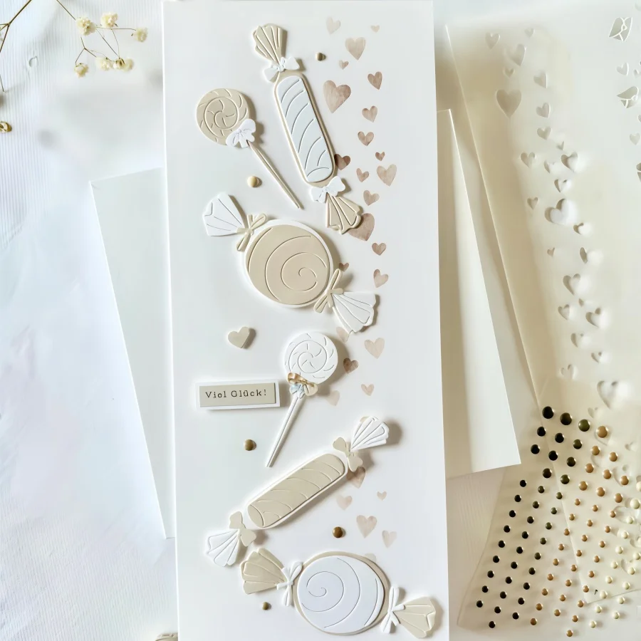 Reusable Love Letter Border Stencil,Long Strip Hollow Template for Journal Invitation Gift Box Valentine Card‑Making Decoration