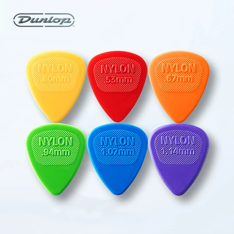 Dunlop Guitar Picks 443R Nylon MIDI Pick 0.53/0.67/0.80/0.94/1.07/1.14 mm, USA Original Guitar Accessories