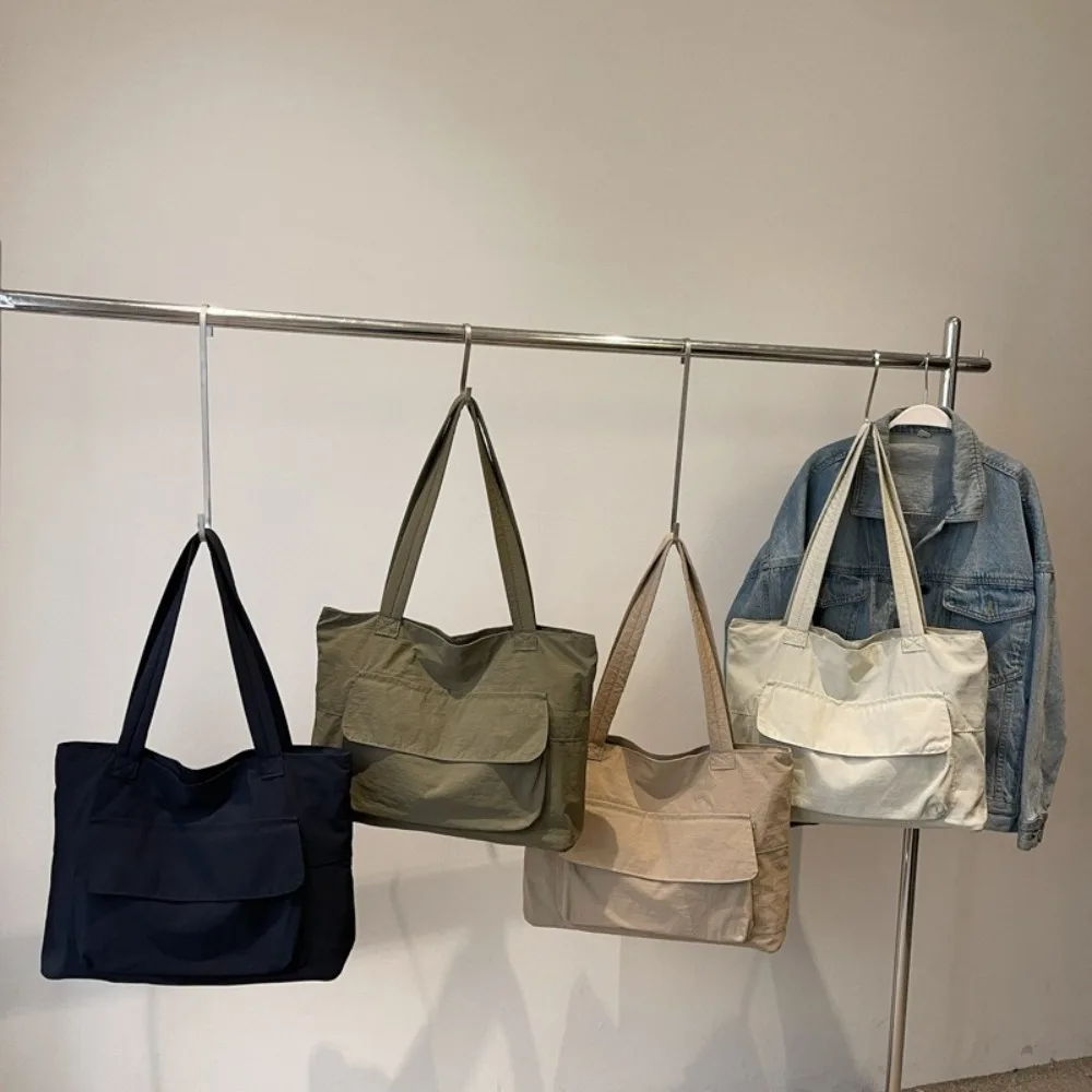 

Модная простая универсальная сумка на плечо, большая вместительная повседневная однотонная сумка-тоут на молнии, легкая сумка для подмышек для мужчин и женщин