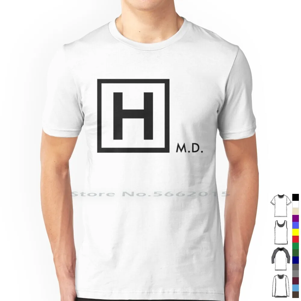 House M.d-H Logo T Shirt 100% Cotton House Md Hugh Laurie Everybody Lies Dr House Pain Vicodin Addiction Greg House Drama