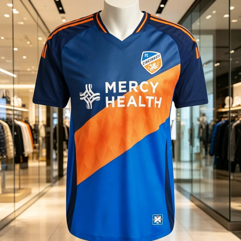 FC Cincinnati Away Jersey 2026 Men's Soccer Shirt Mercy Health Sponsor MLS Football Jerseys Fan Version White Orange Family Kids