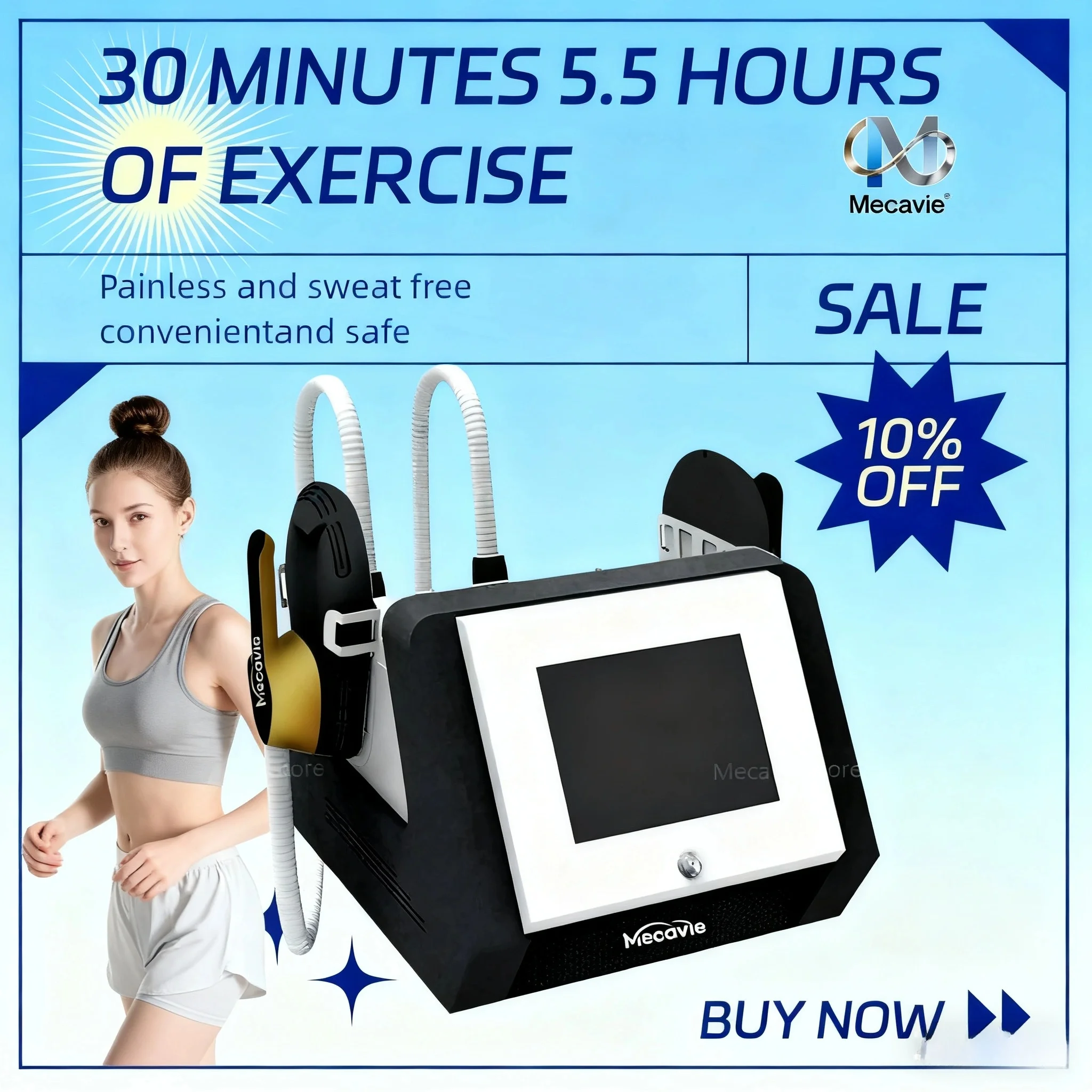 MECAVIE NEO 2026 جهاز تدريب العضلات الجديد - 6500 وات RF الكهرومغناطيسي وتنحيف الحوض وإزالة الدهون 200 هرتز ABS #1