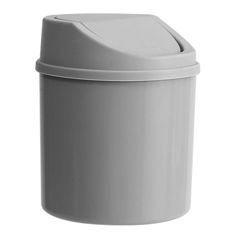  Swing Lid Mini Trash Can For Desk PP Plastic Space Saving Design Dustbin For Home Office Waste Basket Organizers Gift