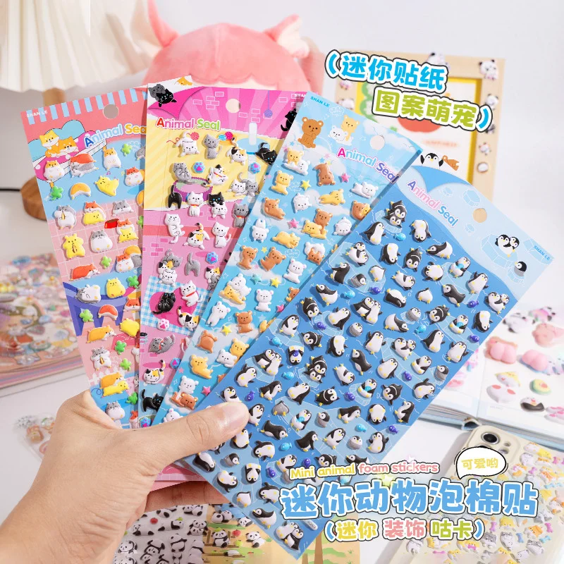 

20pcs Ste Kawaii Small Foam 3D Animal Stickers Cartoon DIY Diary Album Sticks Label Notebook Phone Camera Decor Stickers Gift