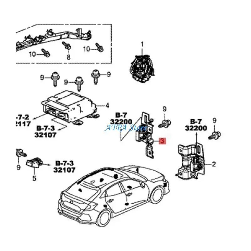 

U13C Replace 77930-TBA-B11 77930TEAB110A44 Crash Assembly for 2016-2021 Crash Auto Accessories