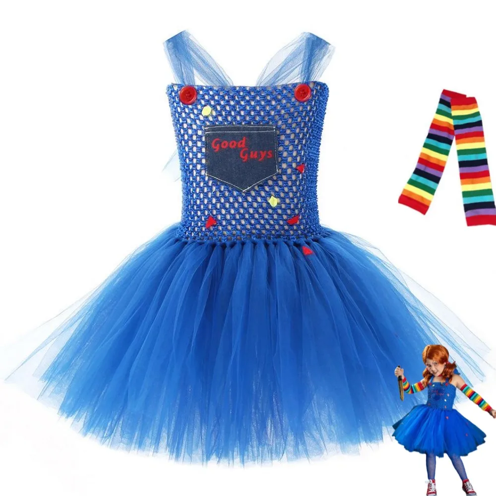 

Horror Movies Child'S Play Chucky Cosplay Costume Kids Halloween Fluffy Dress Tutu Skirt Children Girl Kawaii Carnival Suit