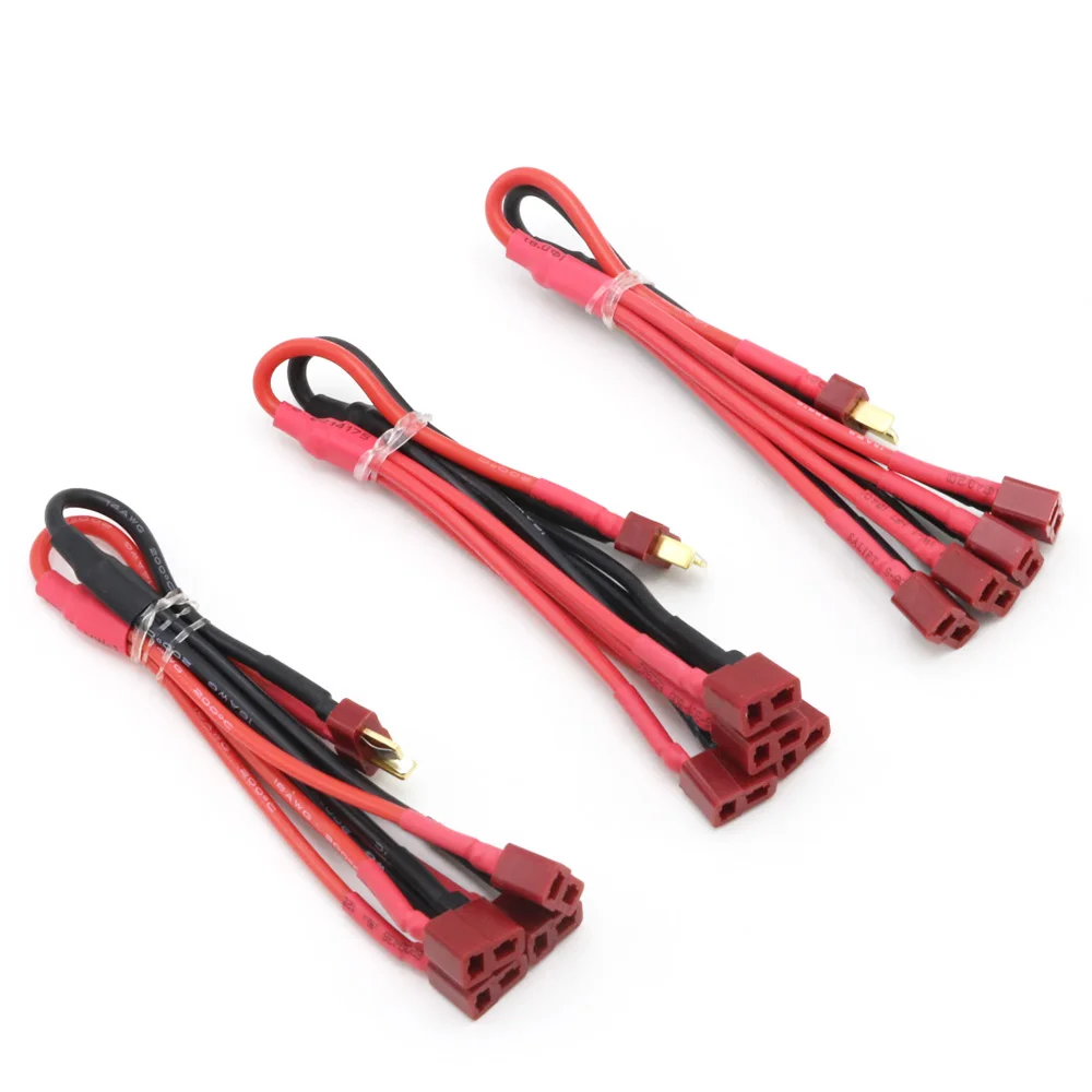 Sở Thích 1 Đến 4 Cáp T Nam Nữ Kết Nối Song Song Pin Dây Nối Dài Dẫn 16AWG 23CM Cho Rc pin/Rc