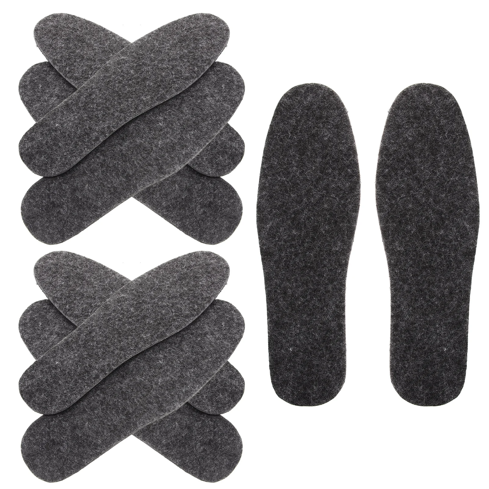 5 쌍 겨울 부츠 깔창 신발 용 펠트 열 인서트 여성 남성 따뜻하고 편안한 밑창 패드 충격 흡수 발 쿠션