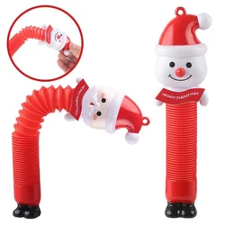 POP Tube Telescopic Tube Pressure Relieving Toys Sound and Light Santa Claus Toy Decompression Artifact Children's Holiday Gift