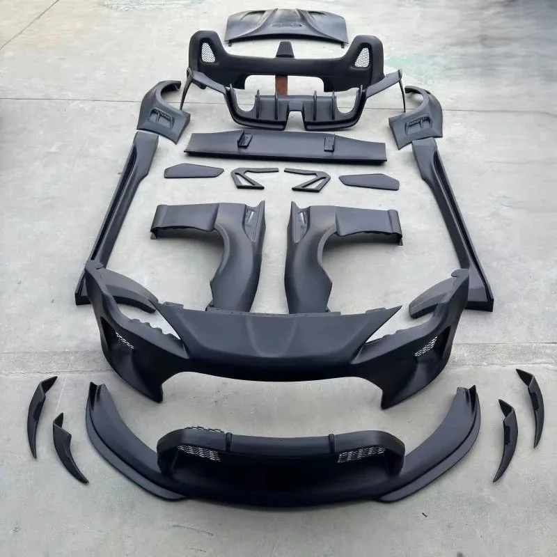 ل GT86 BRZ طقم الجسم الواسع روبوت نمط الجبهة حافة مصد السيارة الخلفي الشفة الجانب تنورة المفسد الجناح GT86 الناشر الخلفي FRP المواد #3