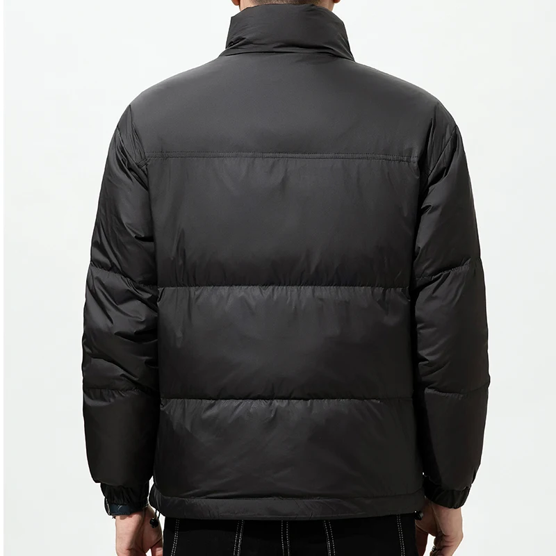 Black Color Stand Collar Duck Down Jackets 2025 Autumn WInter Men's Warm Short Puffer Coat Outwear Windproof Paaded Top Clothing